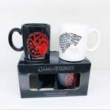 Load image into Gallery viewer, Game of Thrones Coffee Mugs Set Ceramic Cups and Mugs Winter Is Coming Fire and Blood Black and White Mark Drinkware